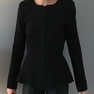 Topshop Scuba Peplum Black Jacket